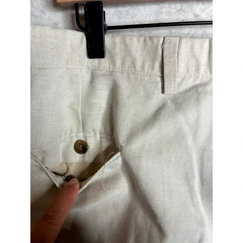 Dockers Dress Pants Mens 34X31 Beige Cotton Cuffed Hem Casual Straight Leg